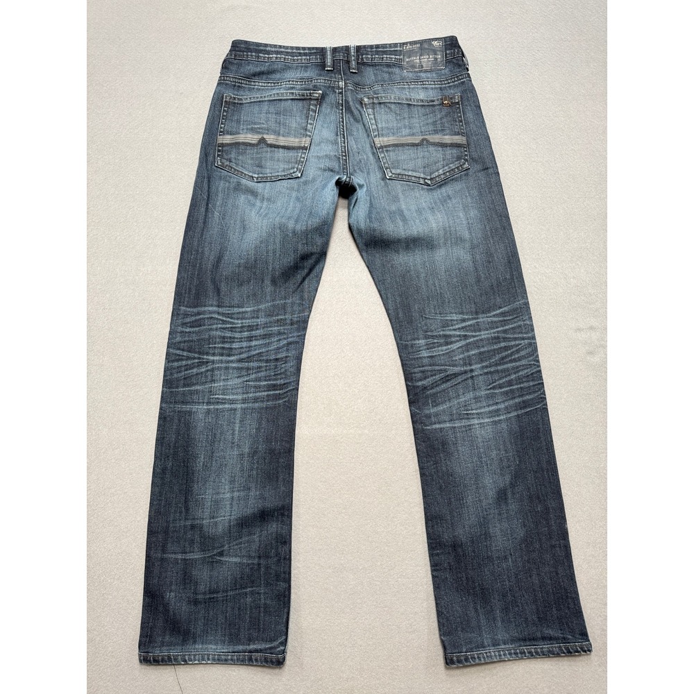 Buffalo David Bitton Jeans Men's 32x34 Blue Dark Wash Driven-X Straight Stretch - Picture 2 of 9